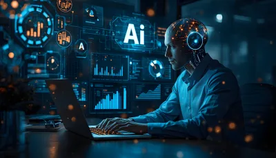 AI Cybersecurity Monitor: Cybernetic Android Securing Networks