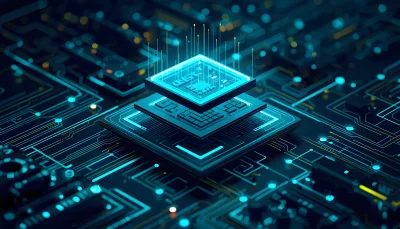 Abstract Tech Background Featuring High Performance CPU