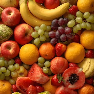 Vibrant and Fresh Mixed Fruit Harvest Abundance