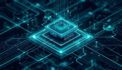 Quantum Computing Processor with Glowing Data Lines